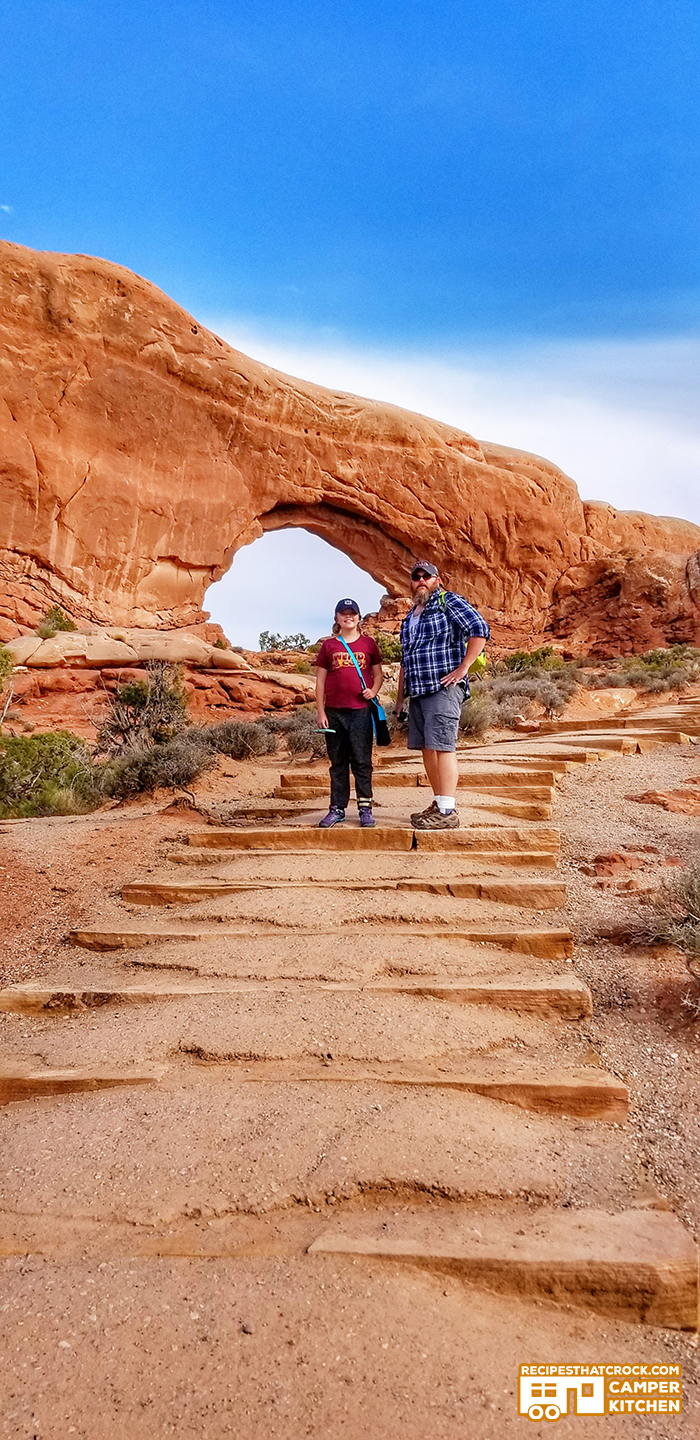 Family visiting Arches National Park, Utah