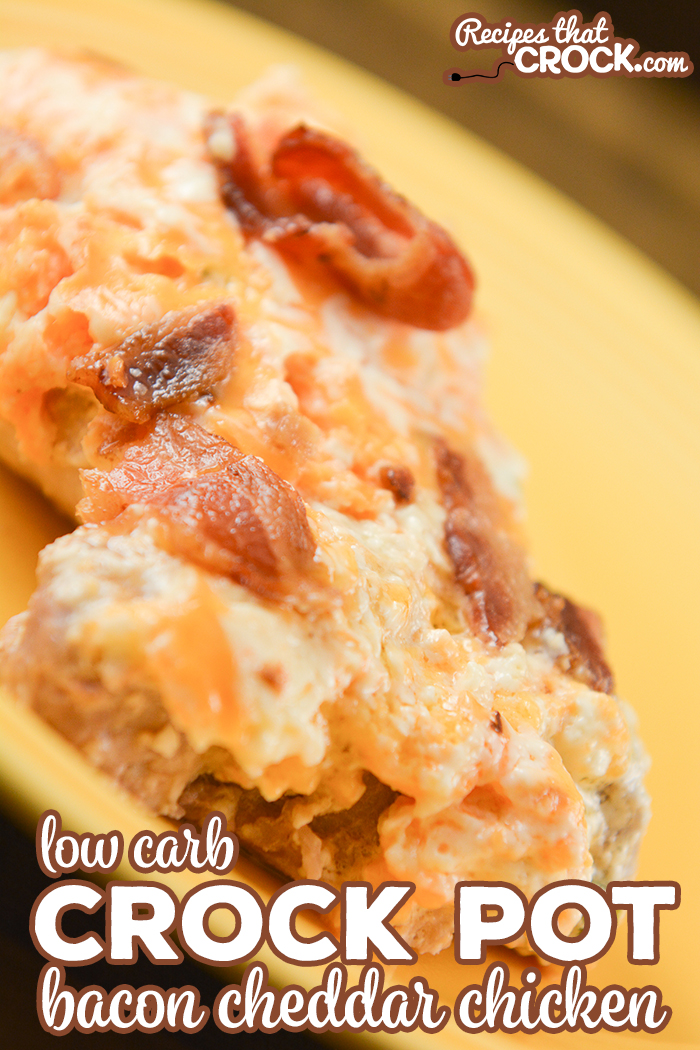Our Crock Pot Bacon Cheddar Chicken recipe is a family favorite! This creamy loaded chicken casserole is easy to make and also low carb!