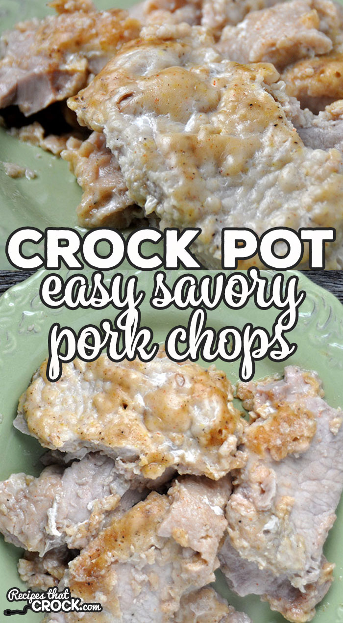 These Easy Crock Pot Savory Pork Chops are my crock pot adaptation of our tried-and-true, family-favorite Easy Pan Fried Pork Chops recipe.