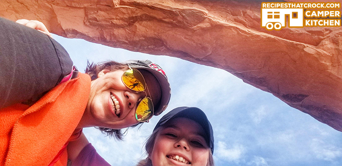 Family visiting Arches National Park