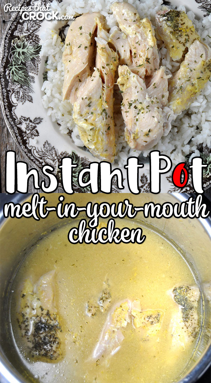 I fell in love with our Crock Pot Melt-In-Your-Mouth Chicken immediately and couldn't resist converting that utterly delectable recipe into this Instant Pot Melt-In-Your Mouth Chicken recipe. Yum...even faster! via @recipescrock