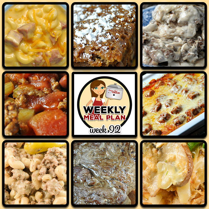 This week's weekly menu featuresย Instant Pot Salisbury Steak,ย Crock Pot Creamy Mississippi Beefy Mac,ย Crock Pot Hamburger Soup,ย Crock Pot Cheesy Chicken Cabbage Casserole (Low Carb),ย Crock Pot Ham and Cheese,ย Crock Pot Meatball Sub Casserole,ย Easy Instant Pot Roast,ย Crock Pot Pecan Pie Cake,ย Easy Crock Pot Cinnamon Cider andย Crock Pot Blueberry French Toast.