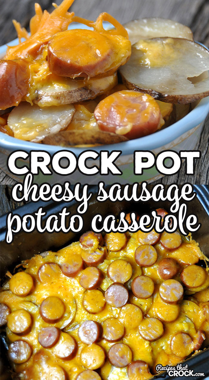 This Crock Pot Cheesy Sausage Potato Casserole is a hearty casserole that is sure to be a crowd pleaser! Young and old alike will love it! 