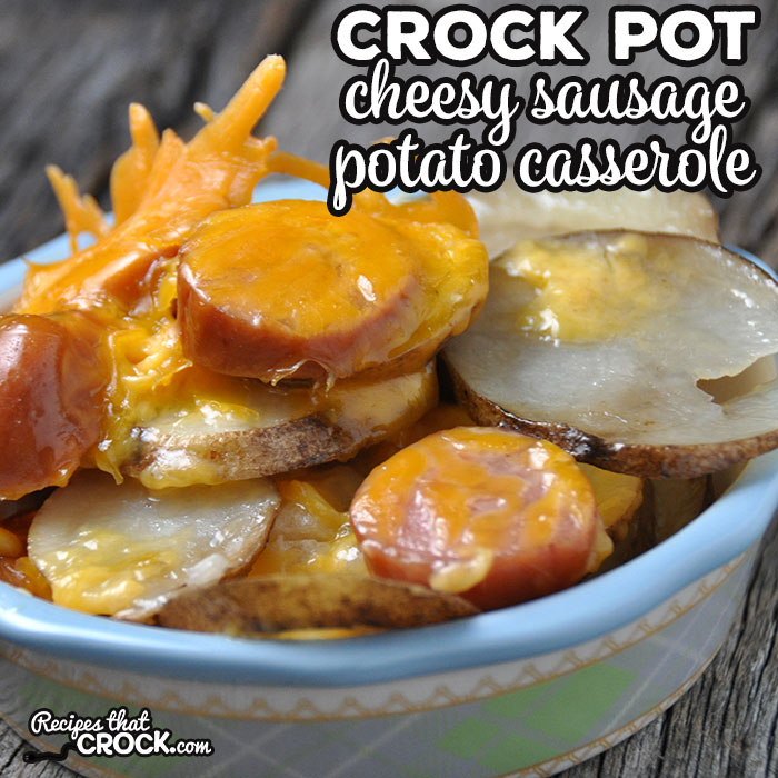 This Crock Pot Cheesy Sausage Potato Casserole is a hearty casserole that is sure to be a crowd pleaser! Young and old alike will love it! 
