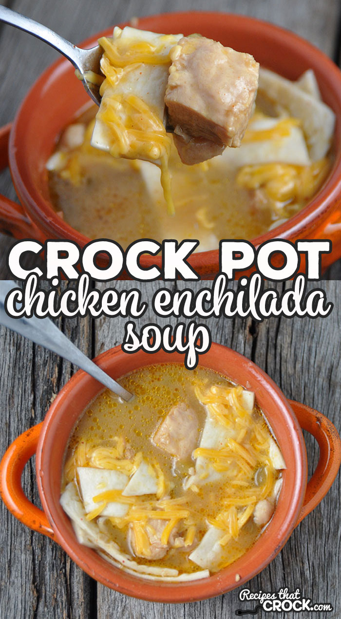 Switch up your next Family Fiesta with this delicious Crock Pot Chicken Enchilada Soup! It is super yummy and can be dressed up any way you like!