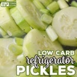 Are you looking for a low carb recipe for fresh cucumbers. Our Homemade Refrigerator Pickles are a low carb version of the sweet and tangy old fashioned recipe.