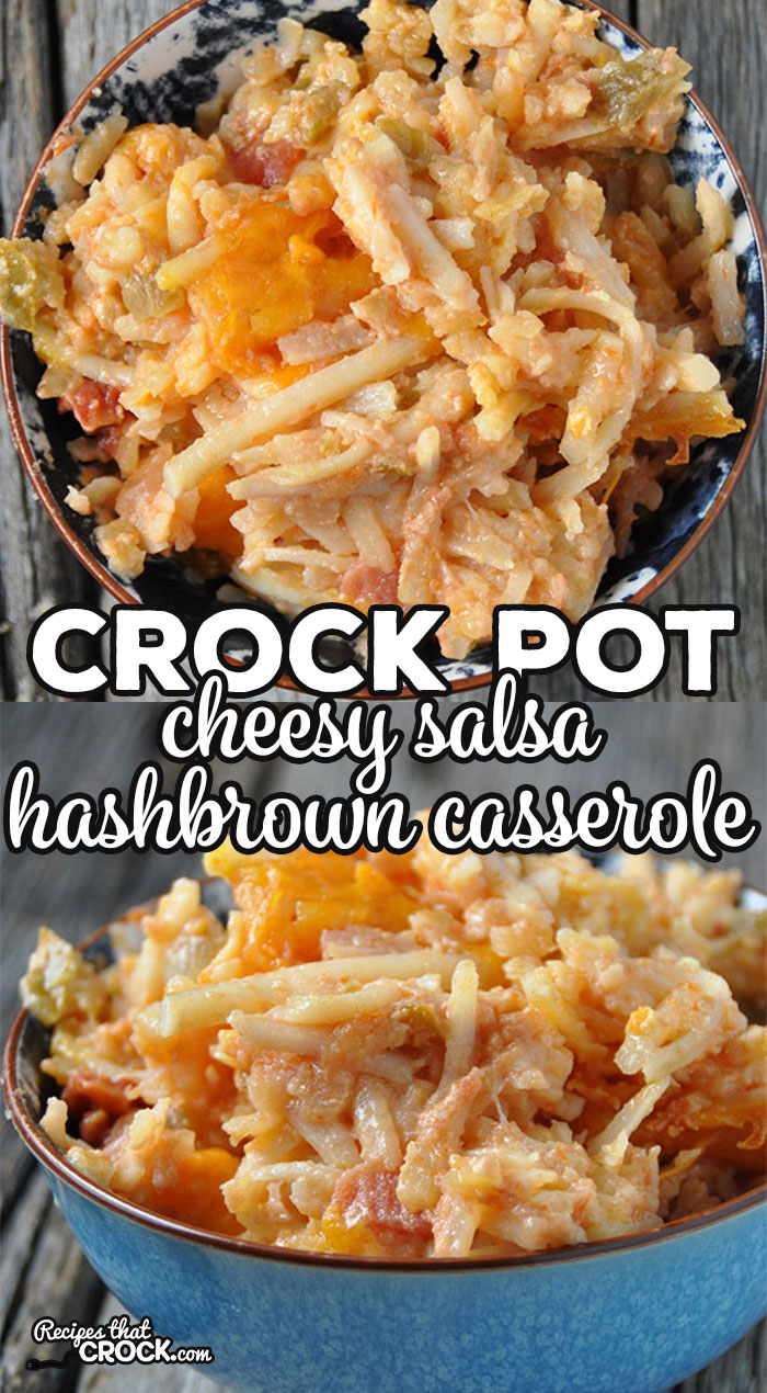 This delicious Crock Pot Cheesy Salsa Hashbrown Casserole had both my kids telling me, "This is SO yummy Mommy!" I bet you'll love it too!