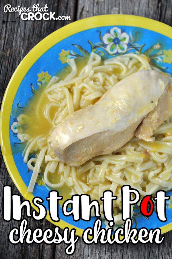 If you are in need of a quick and easy meal that is delicious, then you don't want to miss this Instant Pot Cheesy Chicken recipe. It is so good!