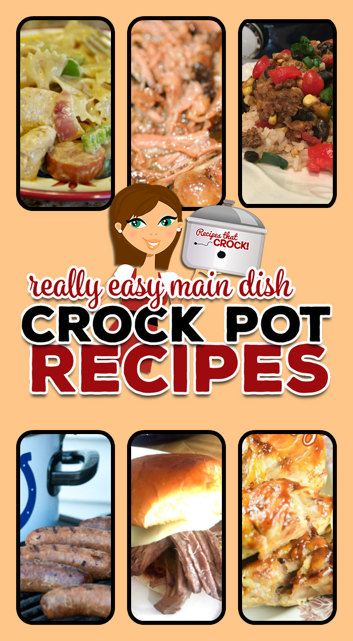 Slow Cookers really shine when it comes to Super Simple Crock Pot Main Dishes. We love these dishes where the crock pot does all the work! Recipes include: Crock Pot Mississippi Beef, Cajun Chicken and Smoked Sausage Pasta, Crock Pot Taco Rice Casserole, Crock Pot BBQ Chicken Legs, No Peek Pork with Country Style Ribs, Quick and Easy Cheesy Beef Sandwiches, Crock Pot Beer Brats & Easiest Crock Pot Pulled Pork Ever
