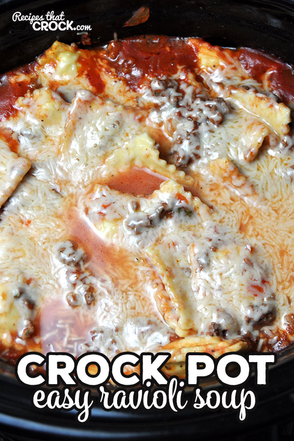 This Easy Crock Pot Ravioli Soup is not only super easy, it is also super flavorful! My family devoured it the first night and the leftovers!