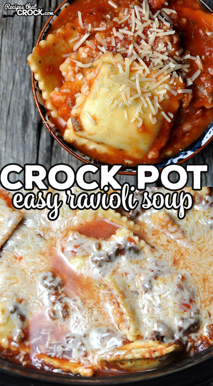 This Easy Crock Pot Ravioli Soup is not only super easy, it is also super flavorful! My family devoured it the first night and the leftovers!