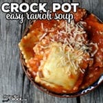 This Easy Crock Pot Ravioli Soup is not only super easy, it is also super flavorful! My family devoured it the first night and the leftovers!