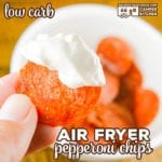 You can make Air Fryer Pepperoni Chips in a matter of minutes. These crisps are a great low carb snack to serve with party dips! Ninja Foodi friendly too!