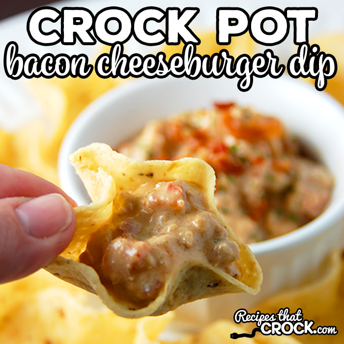 Are you looking for a delicious cheese dip for your next party? This Bacon Cheeseburger Crock Pot Dip is one of our most popular recipes!