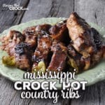 If you love a good recipe that is easy, delicious and fall-apart tender, then you are going to love this Crock Pot Country Ribs {Mississippi Style} recipe!