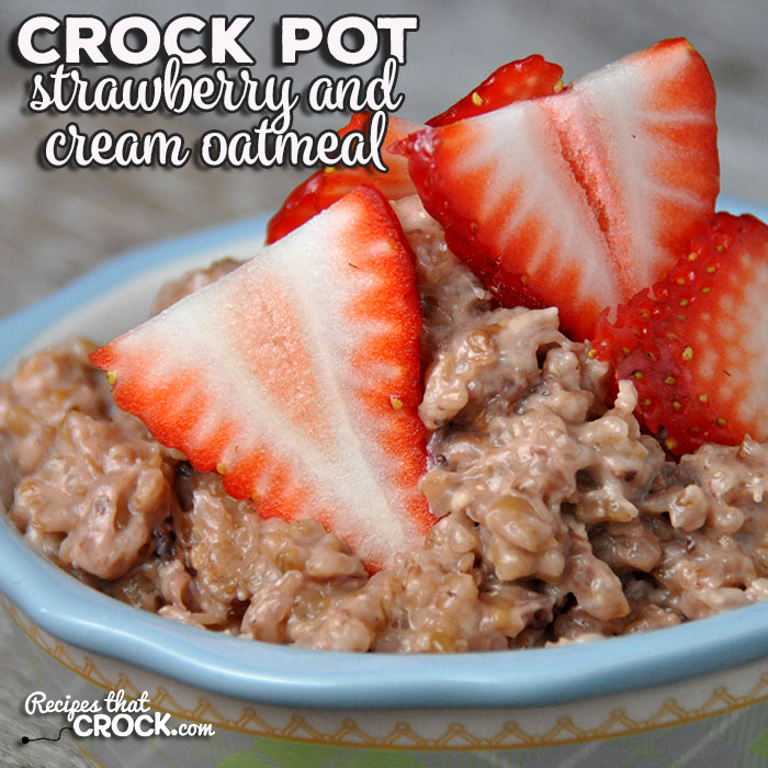 This Crock Pot Strawberry and Cream Oatmeal is not only delicious and a cinch to throw together, but also gives you a hot breakfast first thing in the morning!