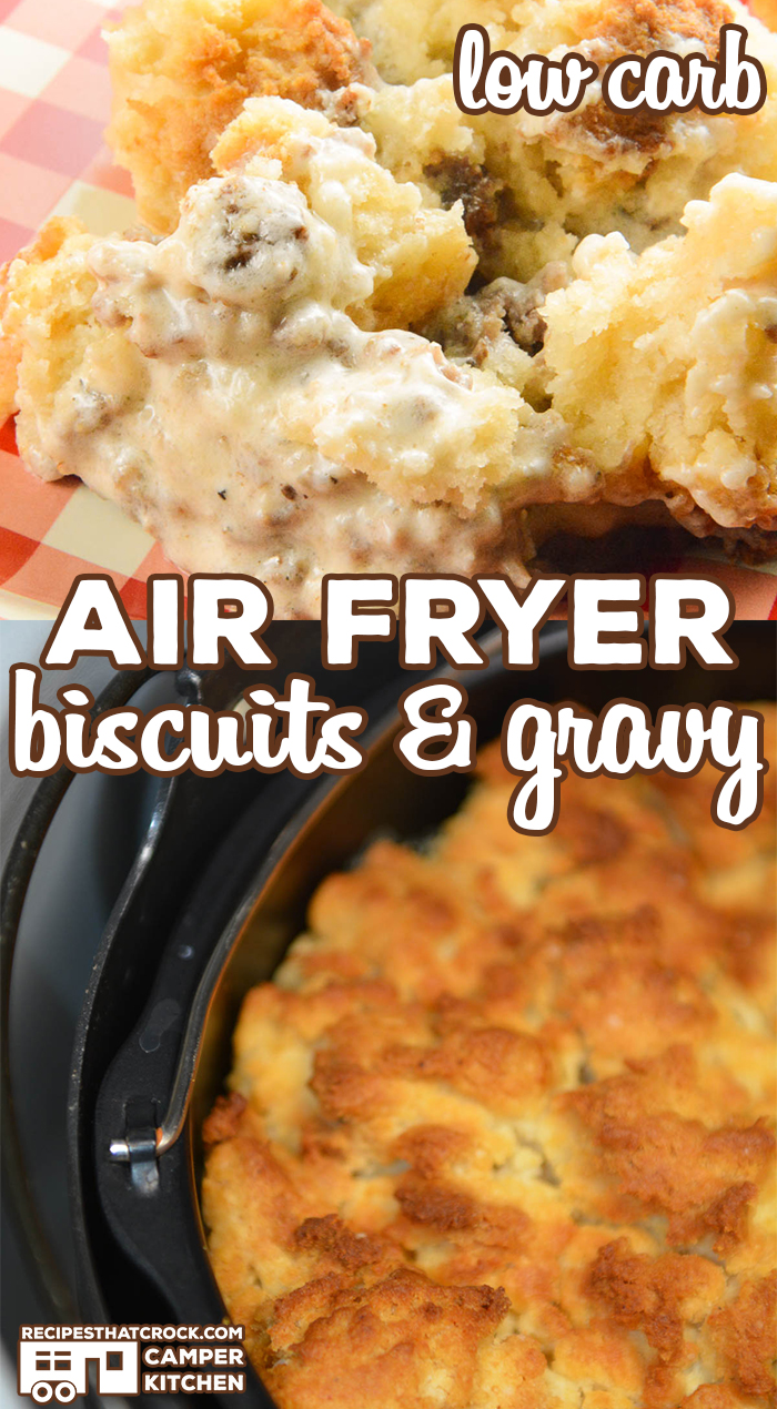 This Air Fryer Biscuits & Gravy recipe is a game-changer. This low carb recipe makes the ultimate comfort breakfast all in one pot.