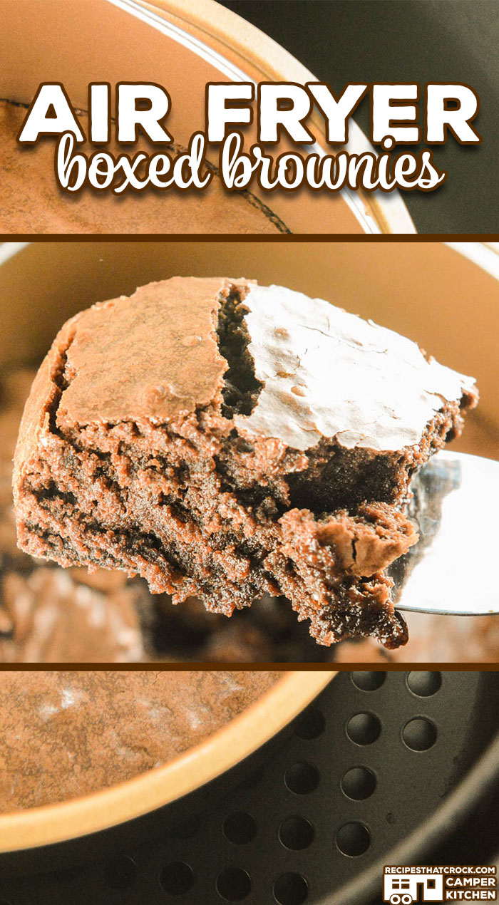 Are you wondering how to make box brownies in an air fryer? Let us show you how to make a boxed brownie mix in a traditional air fryer or ninja foodi using the air crisp feature. We love these Air Fryer Boxed Brownies