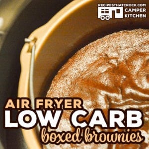 Are you looking for a low carb boxed brownie mix? This Air Fryer Low Carb Boxed Brownie Recipe shares our favorite box mix. I love the flavor and texture of this brownie. It doesn’t taste like a fake brownie and it doesn’t have a sugar-free after-taste.