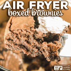 Are you wondering how to make box brownies in an air fryer? Let us show you how to make a boxed brownie mix in a traditional air fryer or ninja foodi using the air crisp feature.