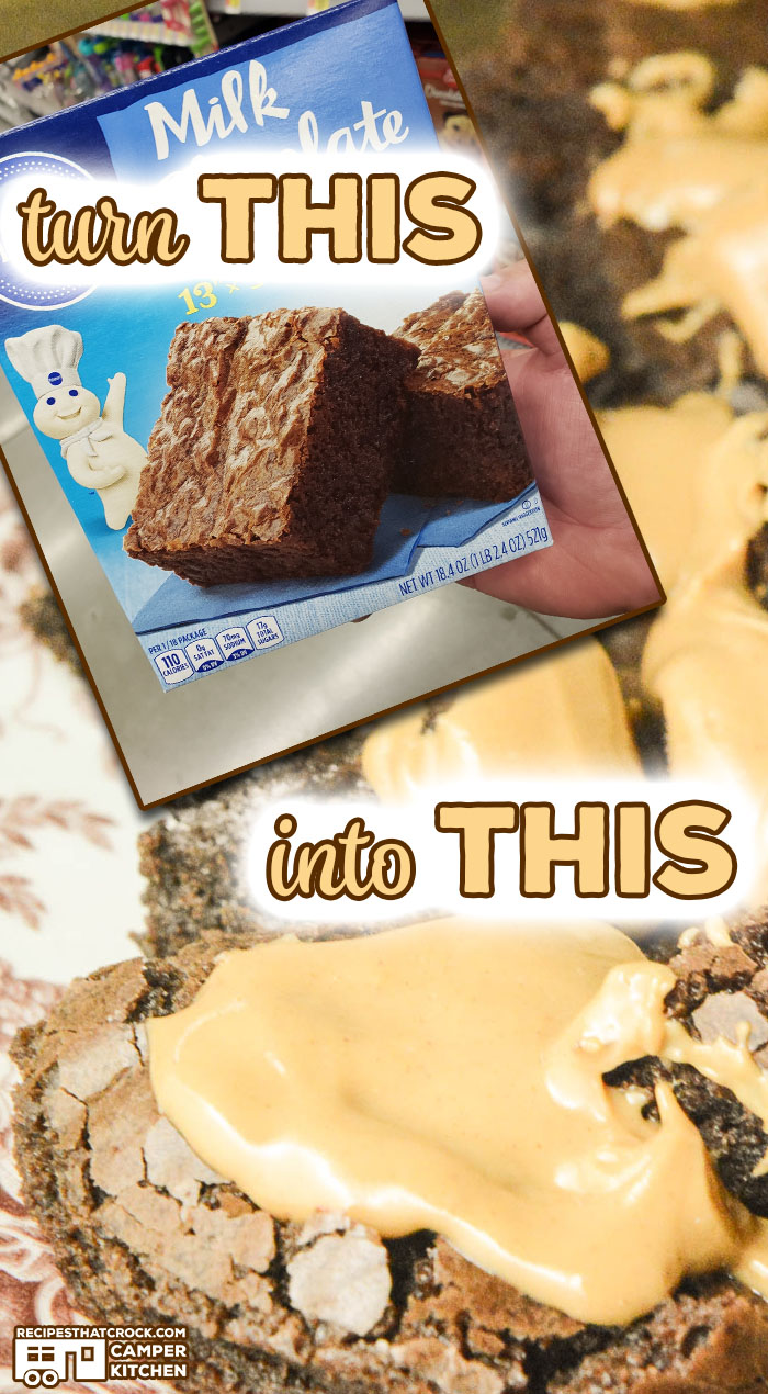 Are you looking for a simple way to dress up a boxed brownie mix? Our Easy Brownie Frosting Recipe is only 2 ingredients, doesn't require a mixer and will make any box brownie better! These boxed brownies look bakery bought!