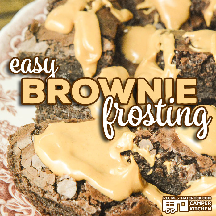 Are you looking for a simple way to dress up a boxed brownie mix? Our Easy Brownie Frosting Recipe is only 2 ingredients, doesn't require a mixer and will make any box brownie better! These boxed brownies look bakery bought!