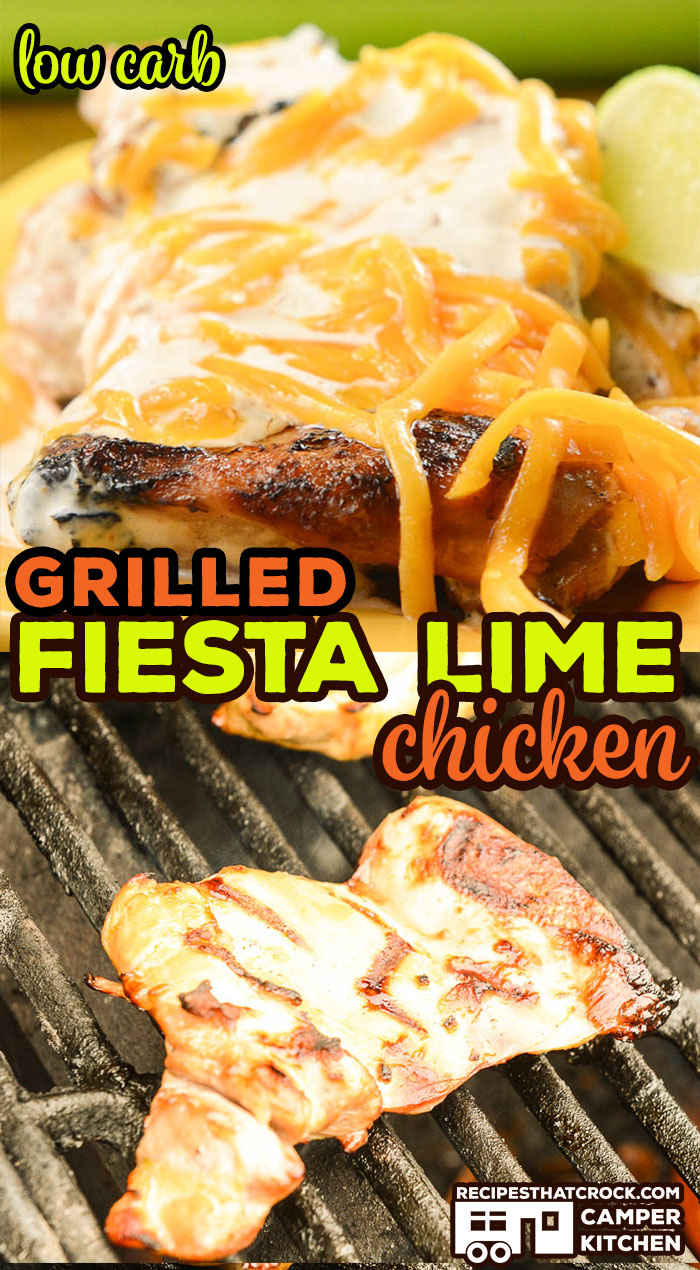 Grilled Fiesta Lime Chicken (Low Carb) is an easy marinated chicken recipe with a creamy tangy sauce that everyone loves.Â