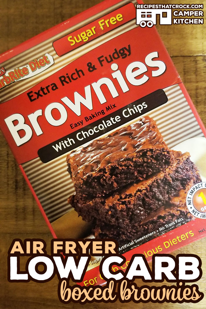 Are you looking for a low carb boxed brownie mix? This Air Fryer Low Carb Boxed Brownie Recipe shares our favorite box mix that is low on carbs, has a great fudgy texture and no sugar free after-taste.