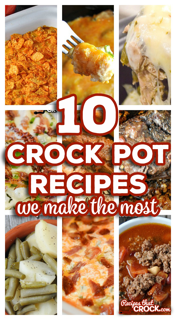 Are you looking for tried and true crock pot recipes that won't fail you in the kitchen? We literally try hundreds of new slow cooker recipes every year and THESE are the 10 crock pot recipes we make the most for our families. via @recipescrock