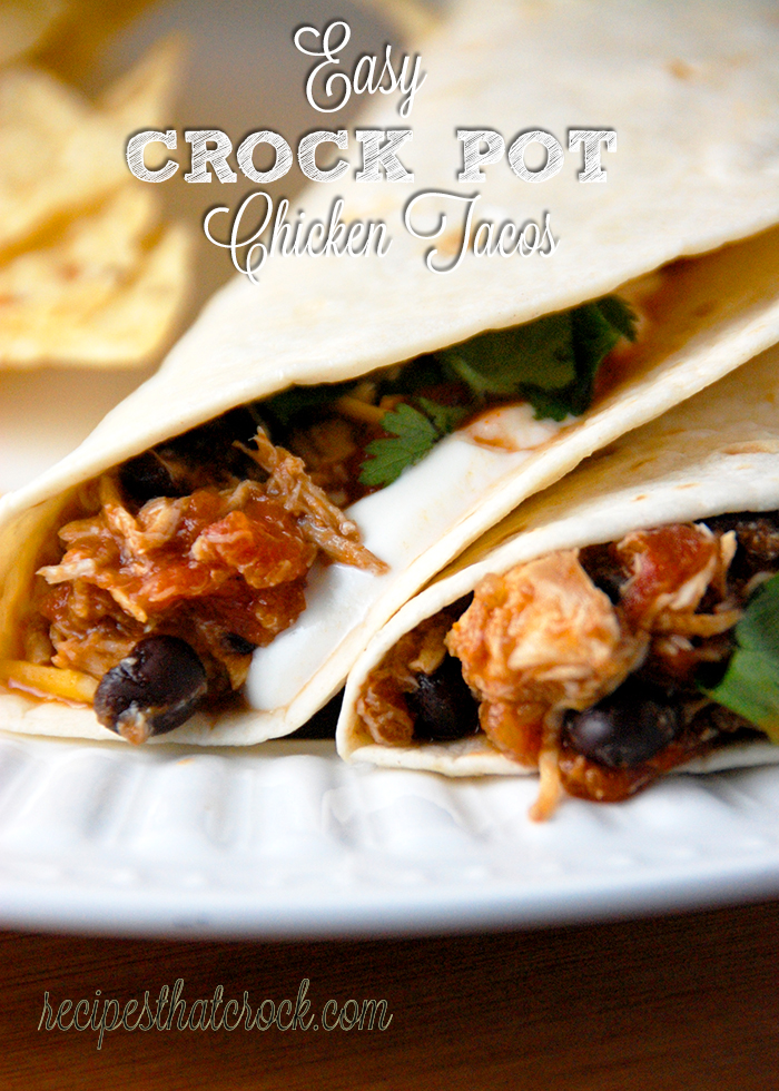 Feel like chicken tonight? These Easy Crock Pot Chicken Tacos are absolutely delicious and super quick to throw together!Â 