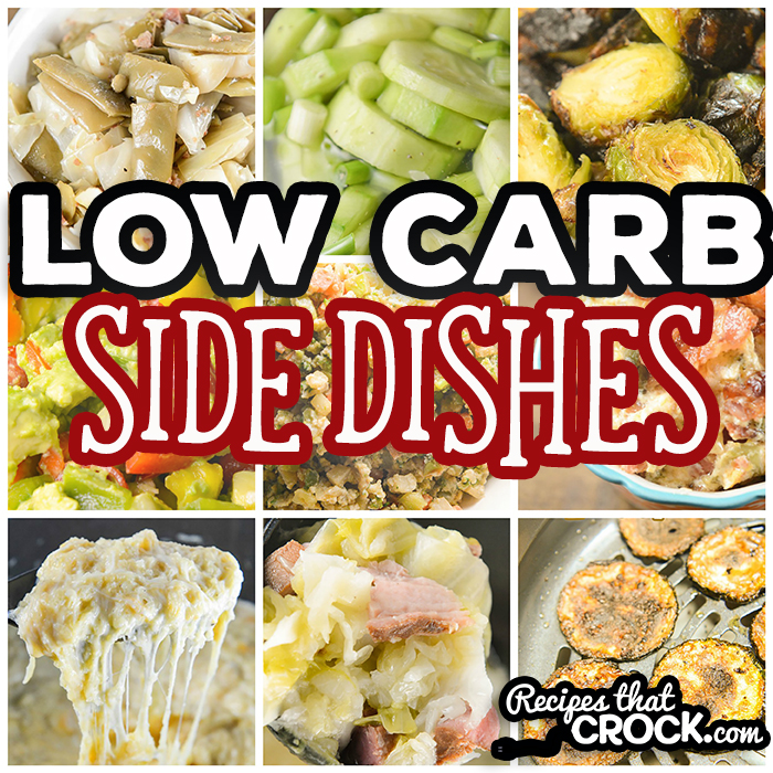 Are you looking for good Low Carb Side Dishes? These are our favorite low carb sides on the site including Loaded Roasted Broccoli, Avocado Salad, Creamy Lemon Artichokes, Crock Pot Broccoli Cheese Bake, Electric Pressure Cooker Ham and Cabbage, Air Fryer Bacon Brussels Sprouts and more!Â Traditional, Slow Cooker, Air Fryer and Electric Pressure Cooker Recipes.