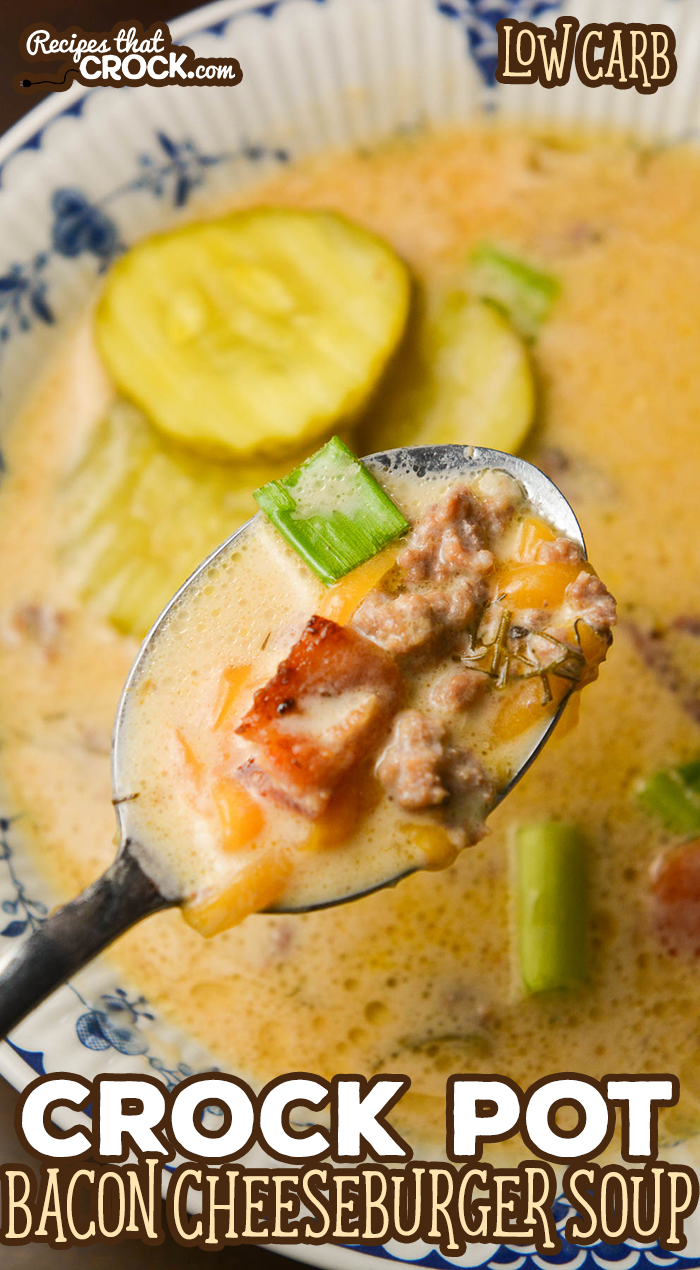 Are you looking for an easy low carb soup? Our Low Carb Crock Pot Bacon Cheeseburger Soup is full of flavor and a family favorite.