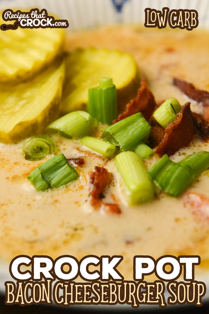 Are you looking for an easy low carb soup? Our Low Carb Crock Pot Bacon Cheeseburger Soup is full of flavor and a family favorite.