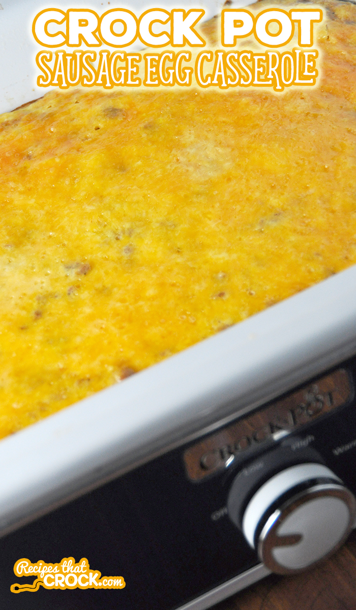 This Crock Pot Sausage Egg Casserole is a slow cooker adaptation of one of our favorite egg skillet recipes. Three ingredients: eggs, cheese and breakfast sausage make this an easy flavorful low carb breakfast. 