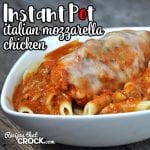 Looking for a great recipe for a weeknight dinner or any time you need dinner in a hurry? Check out this Instant Pot Italian Mozzarella Chicken! Yum!
