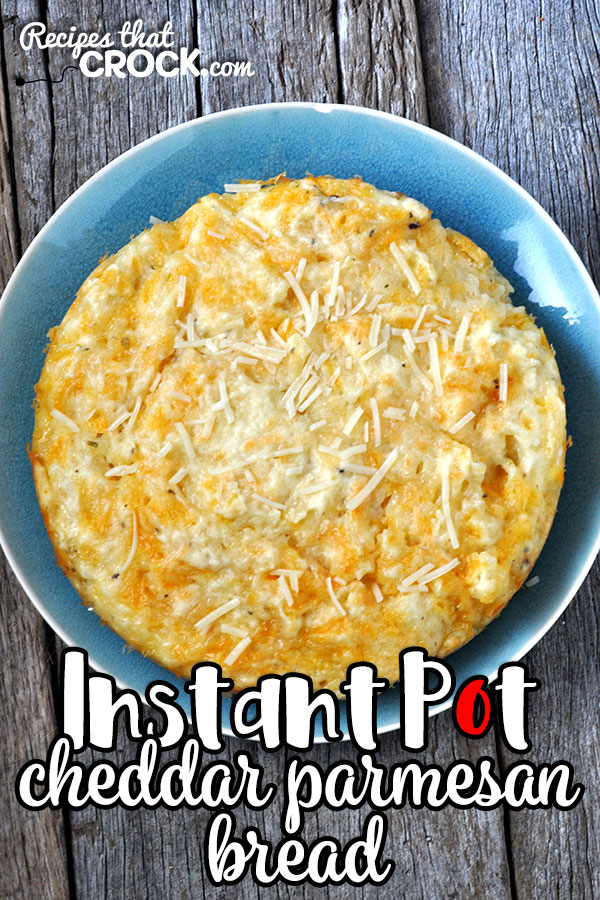 This Instant Pot Cheddar Parmesan Bread recipe makes having homemade bread as a side a snap! It is savory and cooks in just 14 minutes! You're gonna love it!