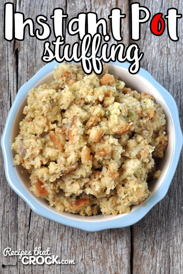 This Instant Pot Stuffing Recipe is quick, easy and perfect for freeing up your valuable stove space for holidays or for an easy side on a busy weeknight!