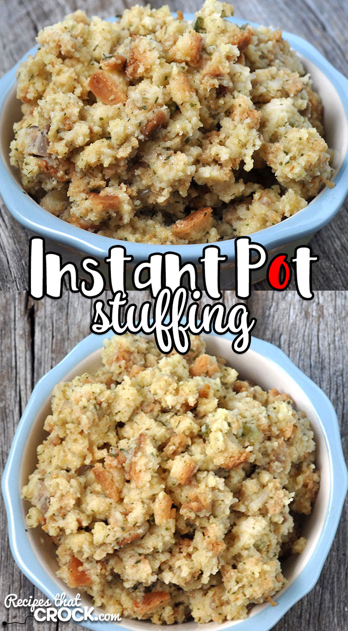 This Instant Pot Stuffing Recipe is quick, easy and perfect for freeing up your valuable stove space for holidays or for an easy side on a busy weeknight!