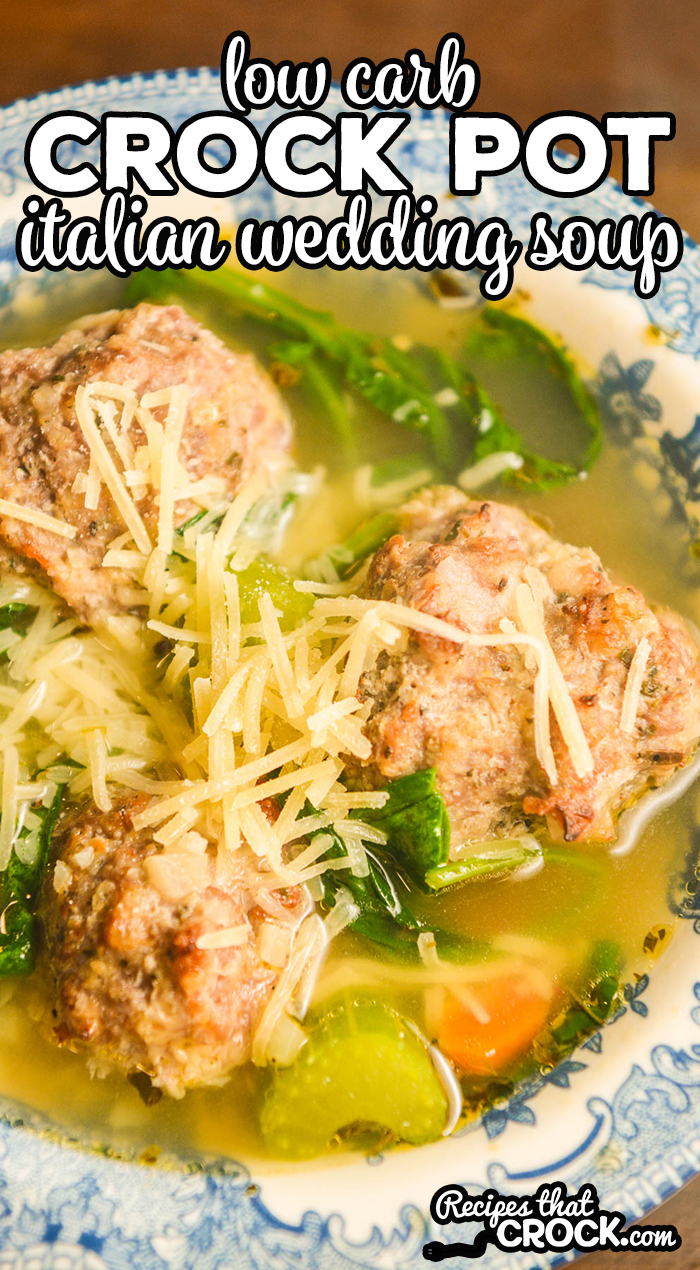 Our Low Carb Crock Pot Italian Wedding Soup is a hearty savory soup. We absolutely love this meatball based soup as a part of our low carb lifestyle.