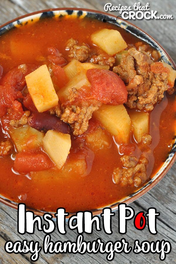 This Easy Instant Pot Hamburger Soup recipe gives you a wonderfully flavored, hearty soup in less than an hour that tastes like it has been cooking all day!ย