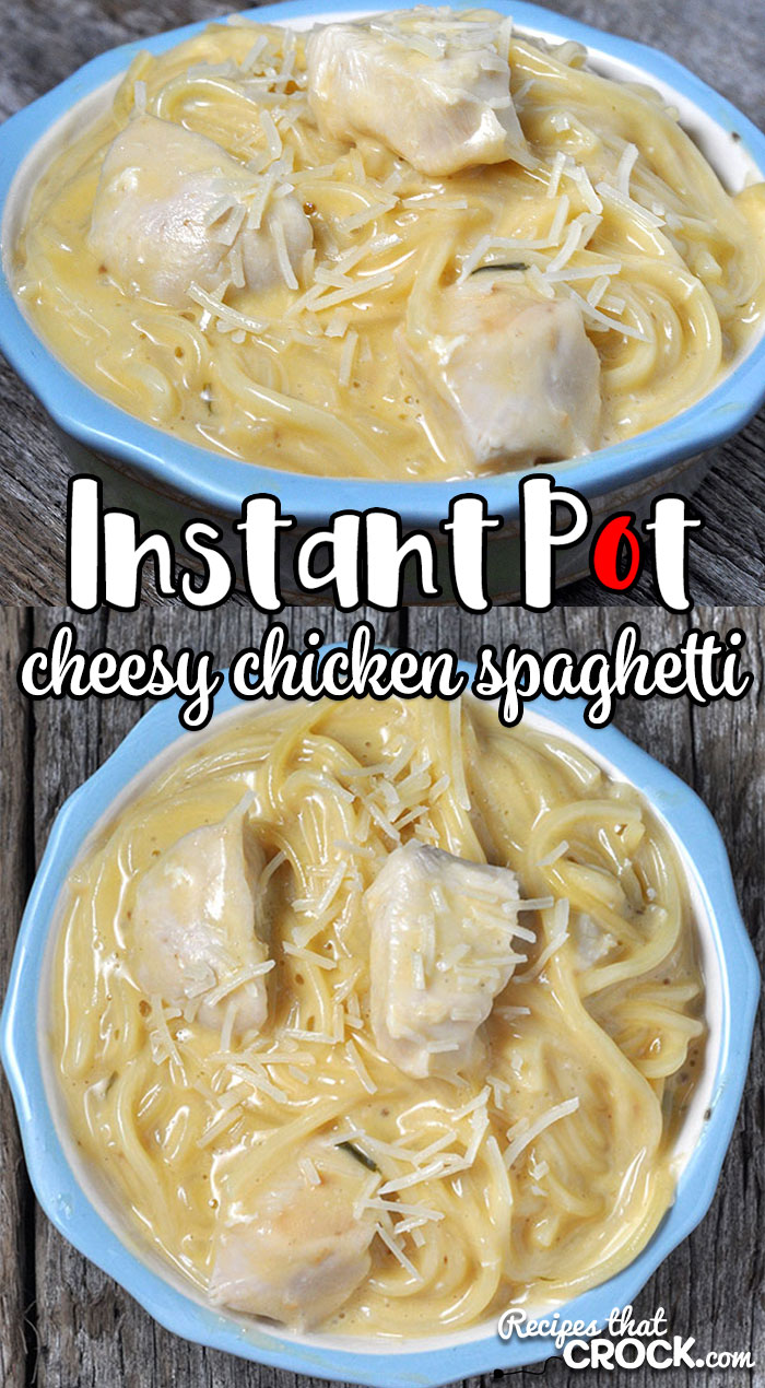 Need a great week night dinner idea that everyone is sure to love? Check out this Instant Pot Cheesy Chicken Spaghetti! Easy and delicious!