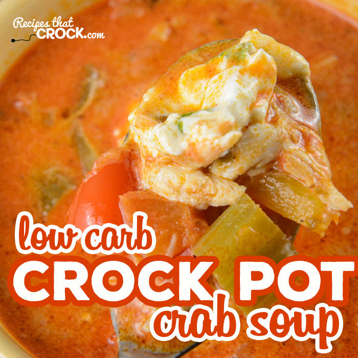Our Low Carb Crock Pot Crab Soup is a flavorful tomato based soup with tender crab, peppers and celery. Take this soup to the next level with our onion cream cheese topping.