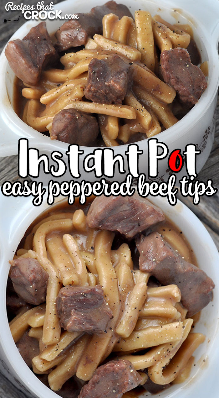 This Easy Instant Pot Peppered Beef Tips recipe is the perfect comfort food for busy nights when you don’t have a ton of time, but want a delicious dinner!
