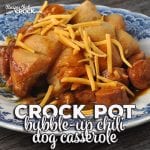 This super easy Bubble Up Crock Pot Chili Dog Casserole recipe was an instant family favorite in my house! I bet it will be in your home too!