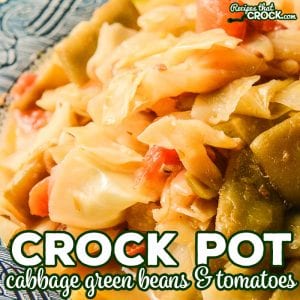 Our Crock Pot Cabbage Green Beans and Tomatoes is a simple and flavorful side dish. This recipe is a great low carb side for everything from holidays and weeknight dinners.