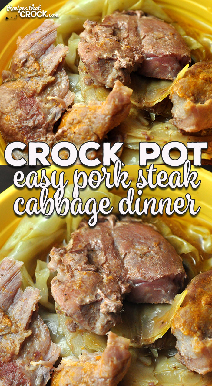 If you are looking for a truly easy one-pot meal, this Easy Crock Pot Pork Steak Cabbage Dinner is just what you need! Simple and delicious!