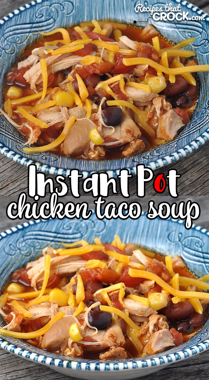 This Instant Pot Chicken Taco Soup is not only delectable and easy to make, it only has a 9 minute cook time! This makes it perfect for a busy weeknight dinner!