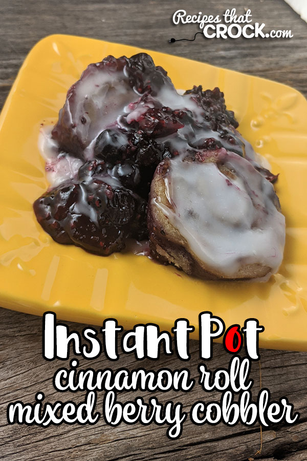 This Instant Pot Cinnamon Roll Mixed Berry Cobbler is the perfect recipe to treat yourself during the week or to take to a potluck! Easy and delicious!