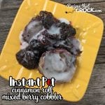 This Instant Pot Cinnamon Roll Mixed Berry Cobbler is the perfect recipe to treat yourself during the week or to take to a potluck! Easy and delicious!