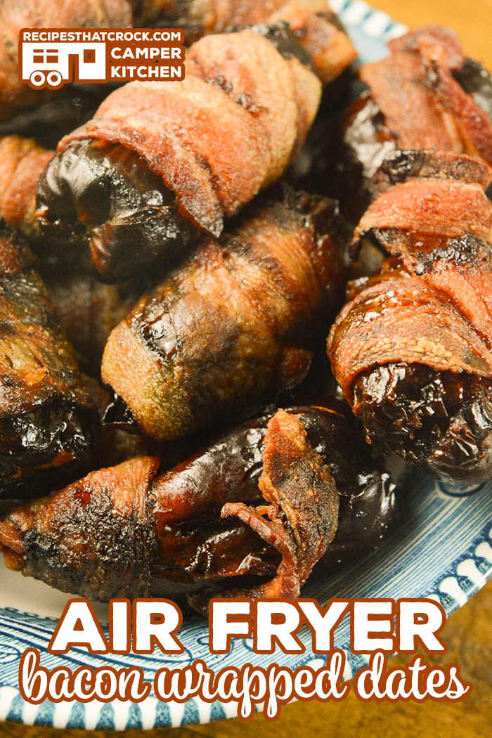 Our Air Fryer Bacon Wrapped Dates are an easy flavorful appetizer you can make in your air fryer or Ninja Foodi using the air crisp feature. Great Medjool Date Recipe!